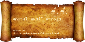 Andráskó Arnold névjegykártya