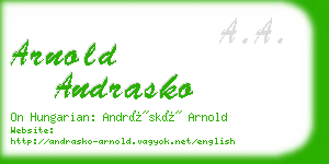 arnold andrasko business card